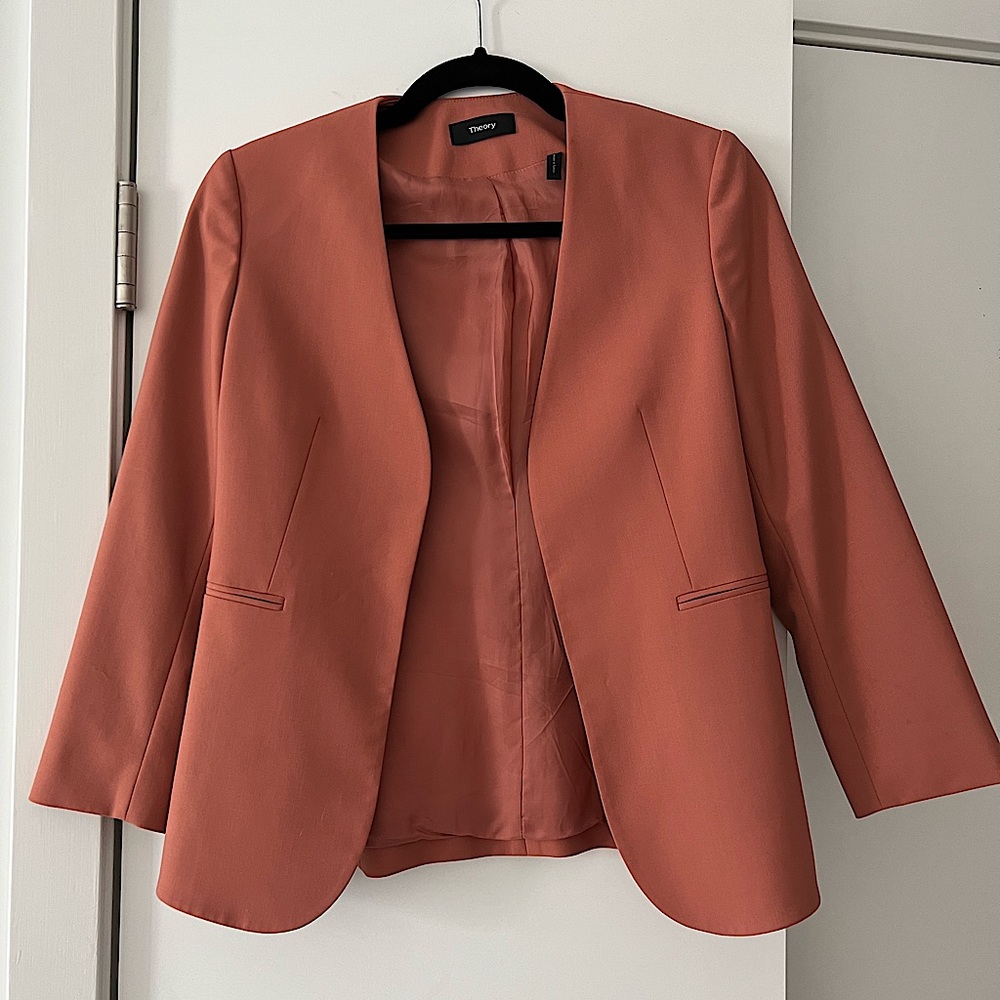 Theory Wool Pink Blazer Lindraya 0